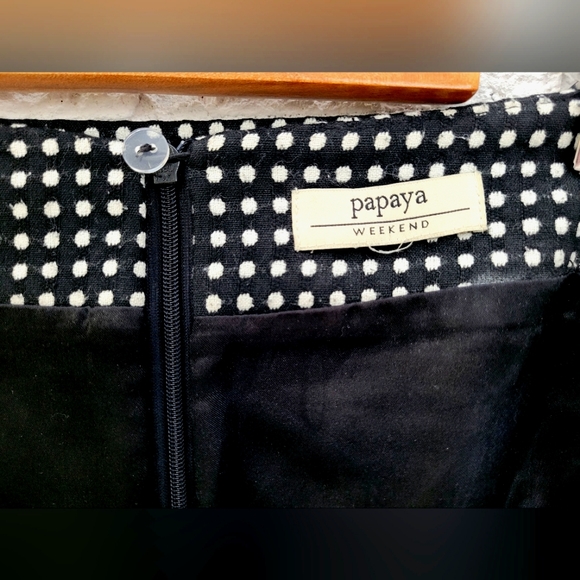 Black&White Check Tailored Skirt with Black Piping Detail - Picture 7 of 7